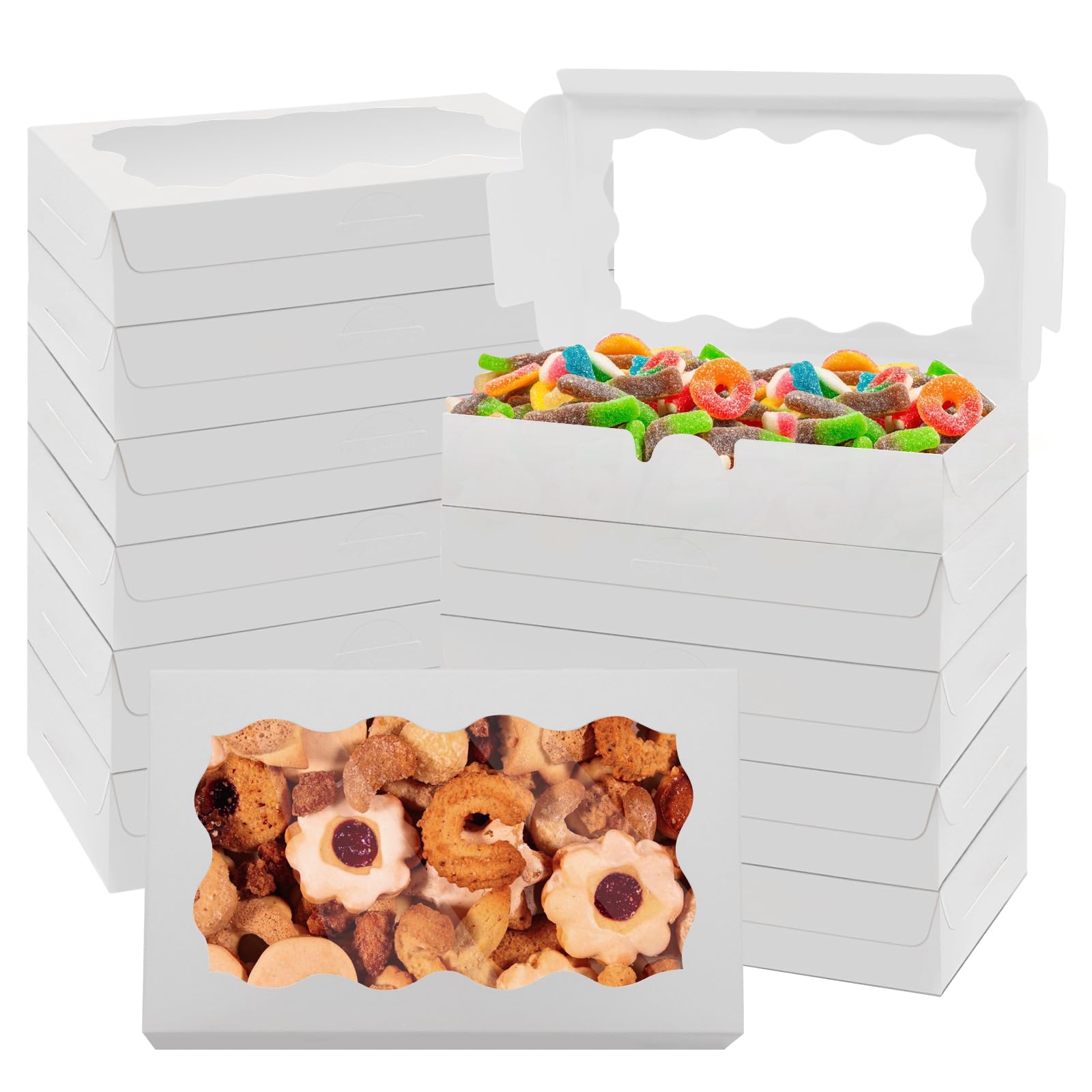 Cajas Jyongmer galletas con ventana clara para presentación atractiva.