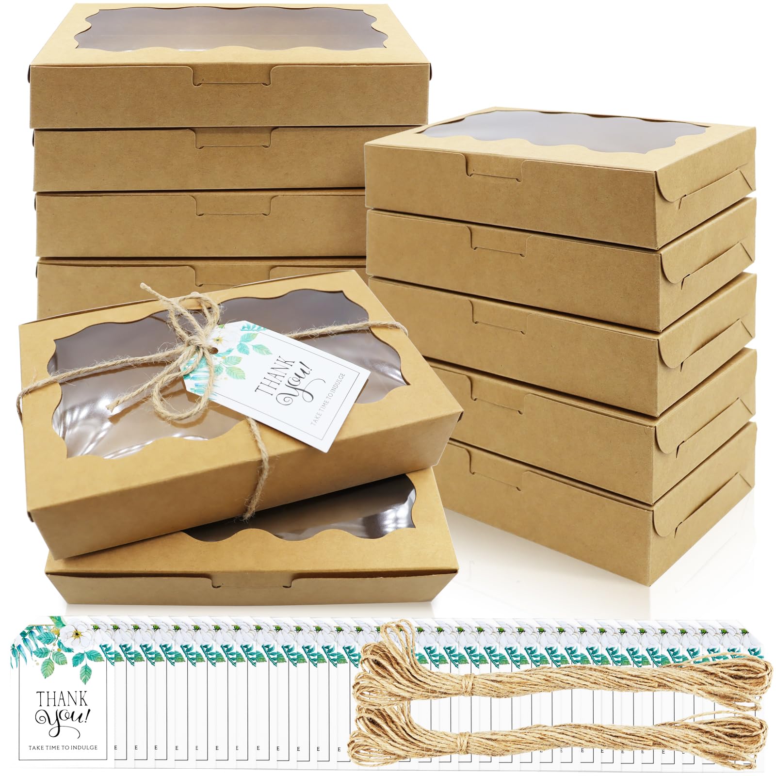Caja Jyongmer con ventana: presentación clara para galletas y regalos.