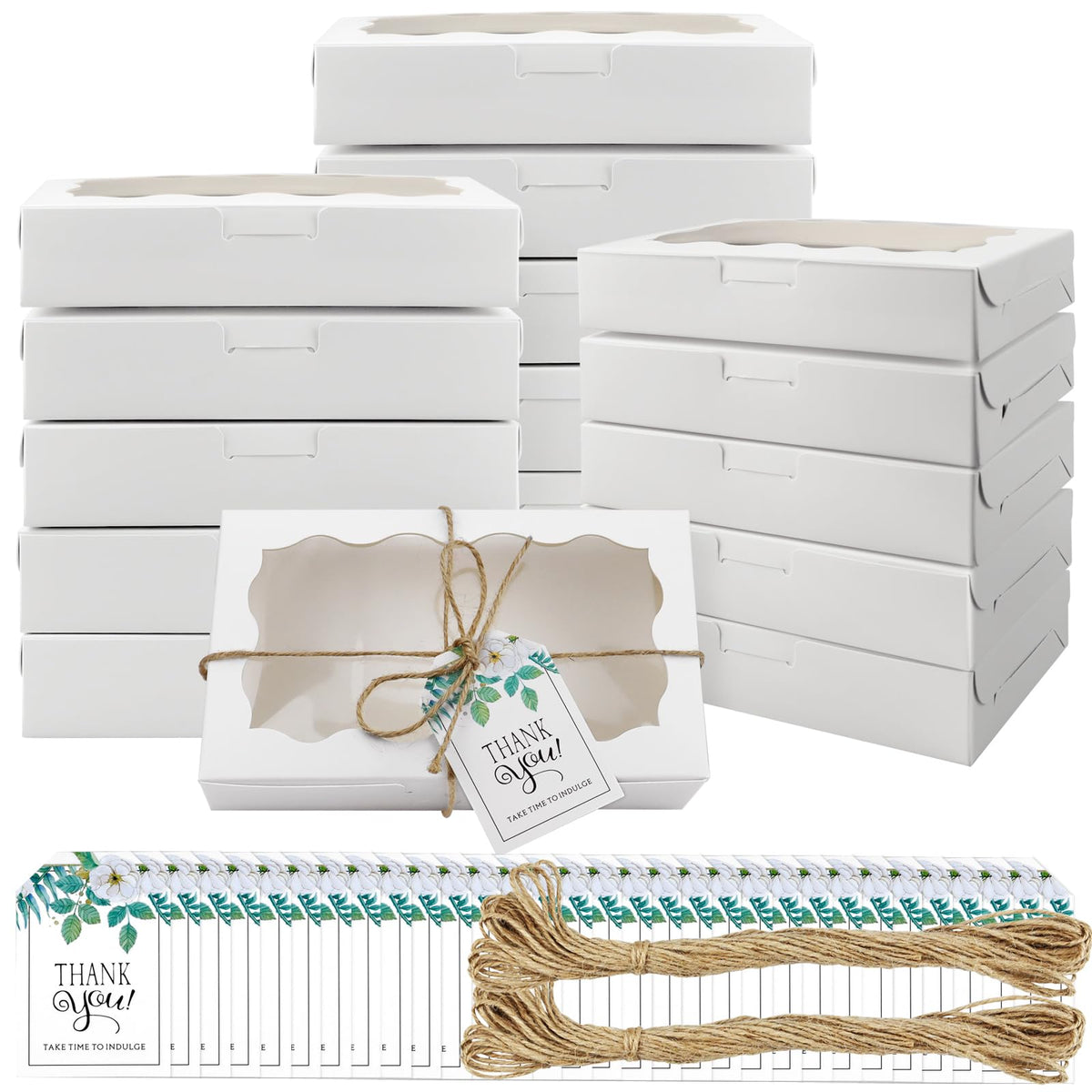 Cajas Jyongmer con ventana transparente para exhibir galletas frescas.