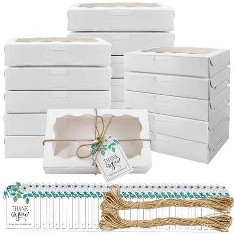 Cajas Jyongmer con ventana transparente para exhibir galletas frescas.