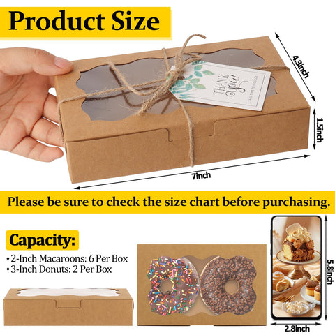 Conjunto Jyongmer de 40 cajas kraft: empaque elegante para repostería.