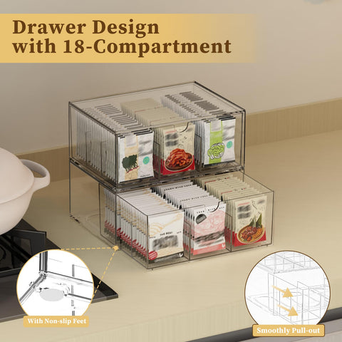 Jywantful divisores de cajón claros para té y café, despensa ordenada