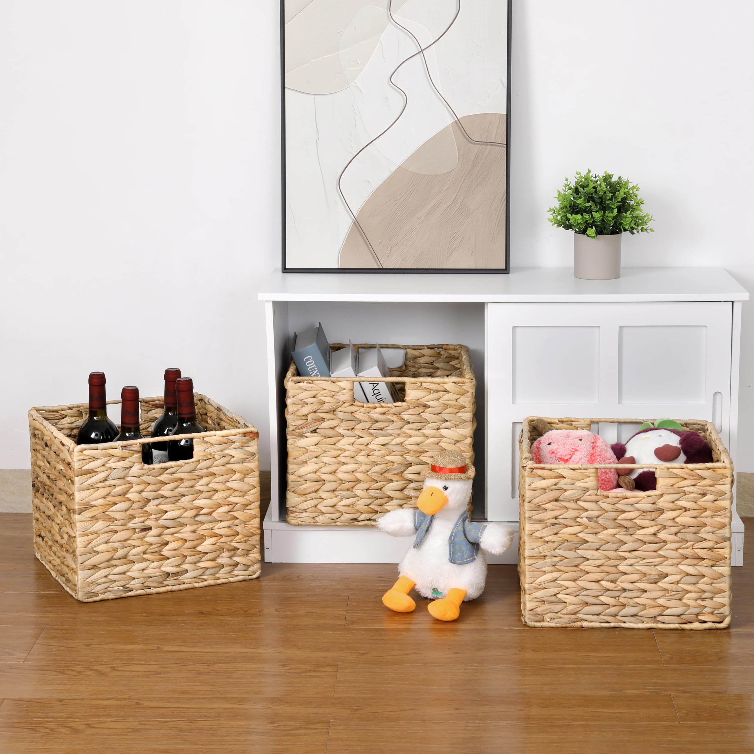 Cesta de mimbre natural JYXIN para estantería con aspecto rústico y práctico