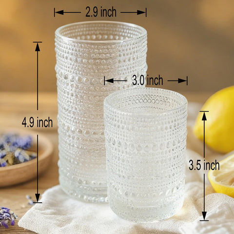 Vaso de cóctel JYylanglin Hobnail 10 oz, tamaño perfecto para cocteles elegantes.