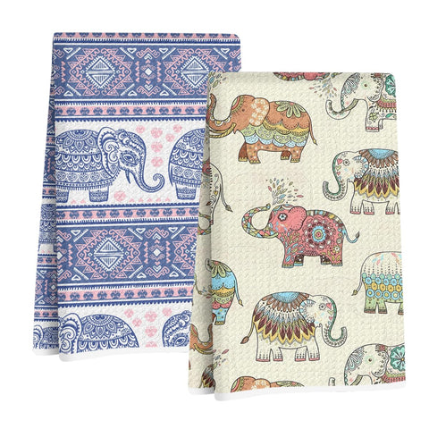 Toallas Jztco con elefante vintage, absorbentes para secado rápido en la cocina