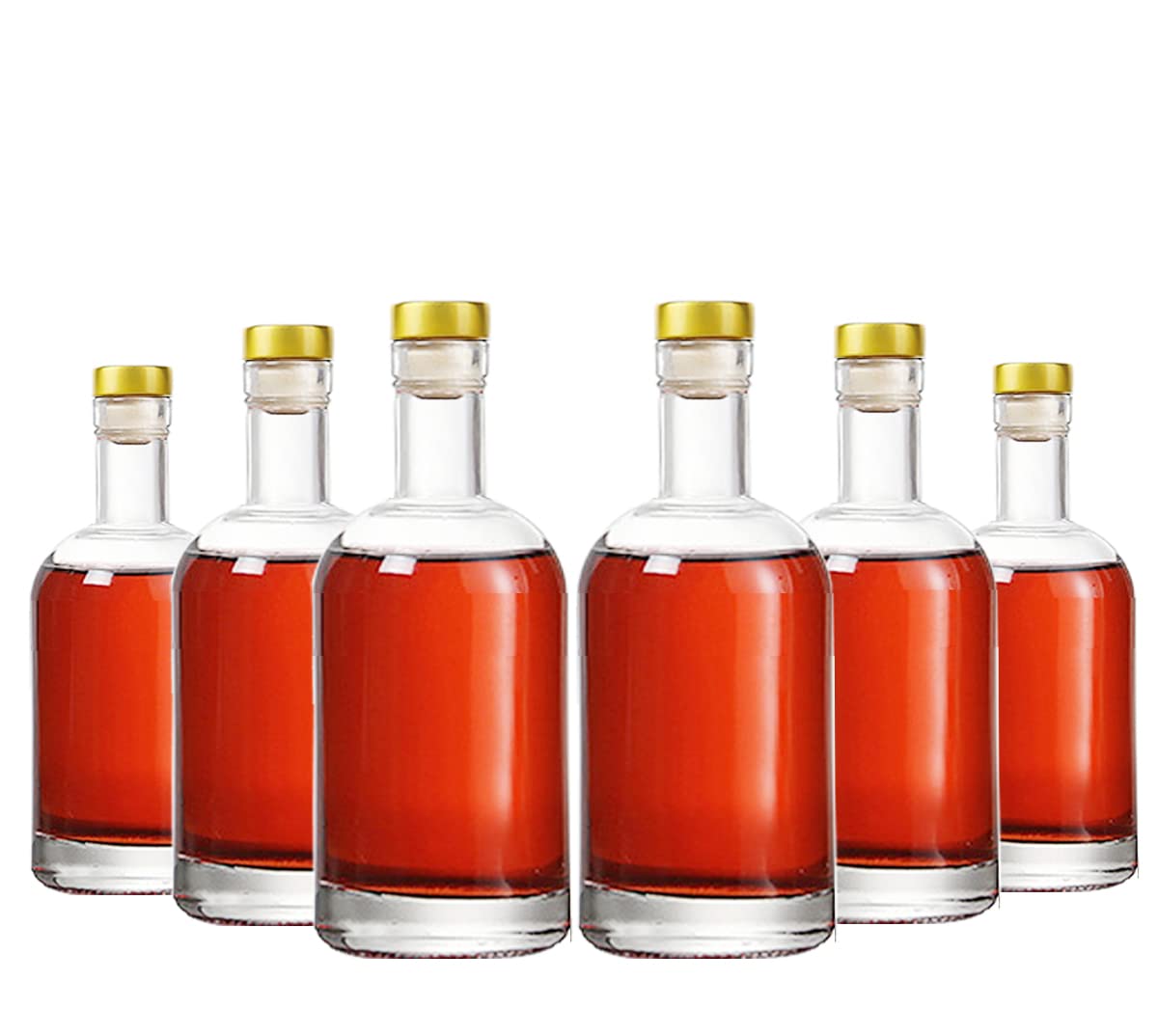Botellas Kaachli de cristal claro 12 oz en conjunto, ideales para bebidas.