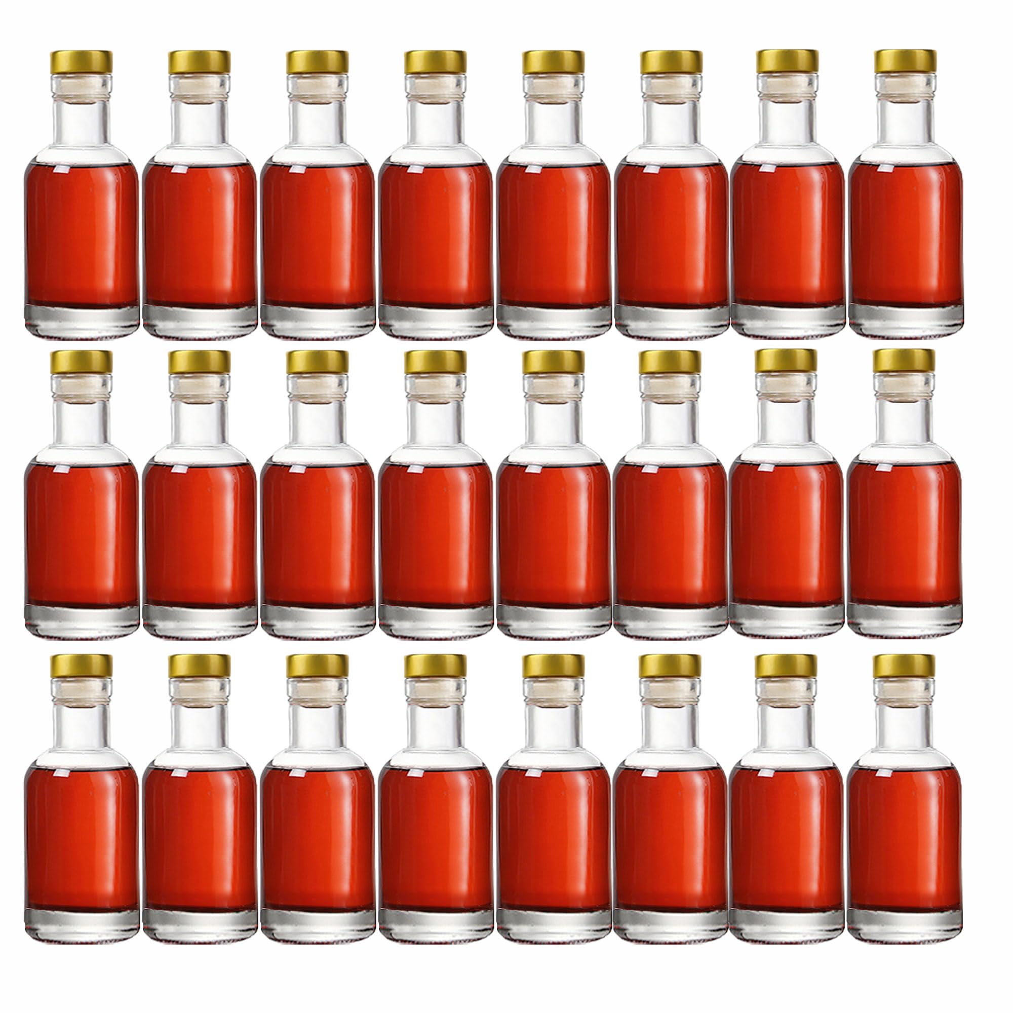 Kaachli botella de cristal claro 3 oz, pack de 24 para líquidos variados