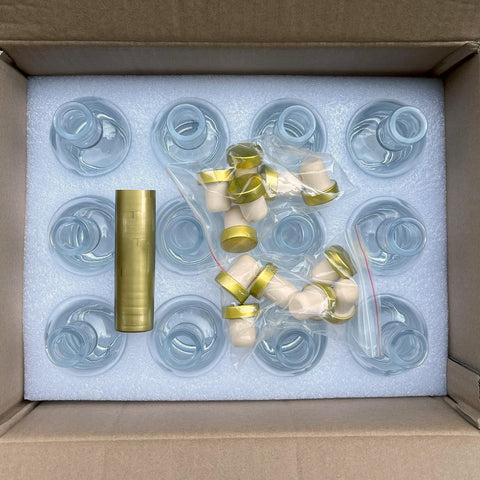 Pack de 12 botellas Kaachli de vidrio claro para almacenamiento