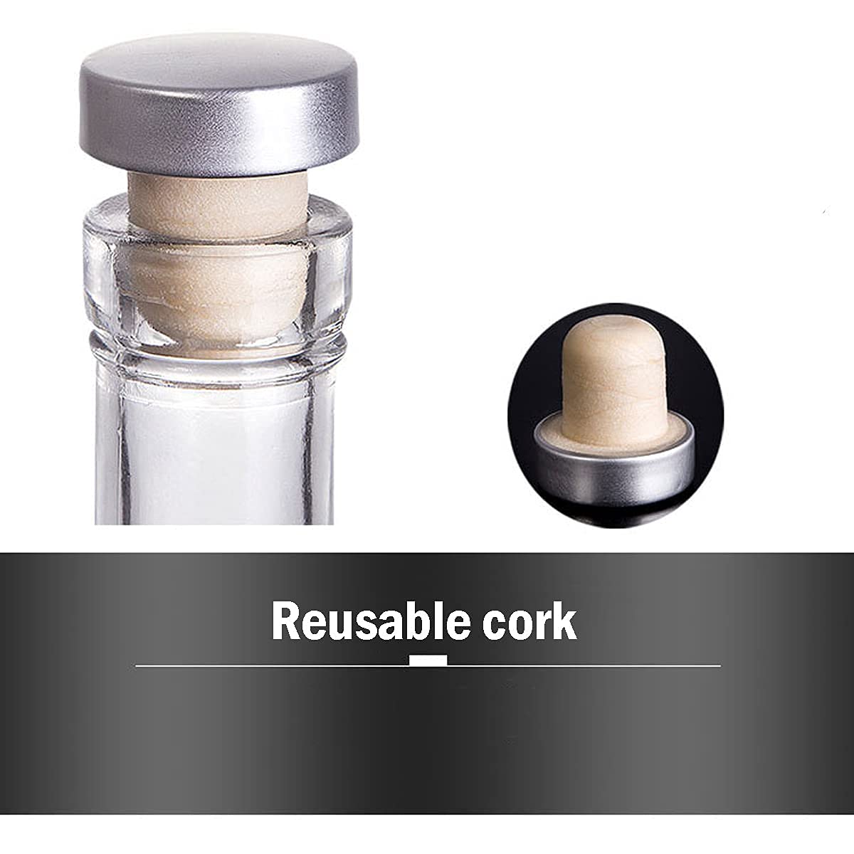 Tapon de corcho Kaachli para sellar botellas de vidrio y frescura.