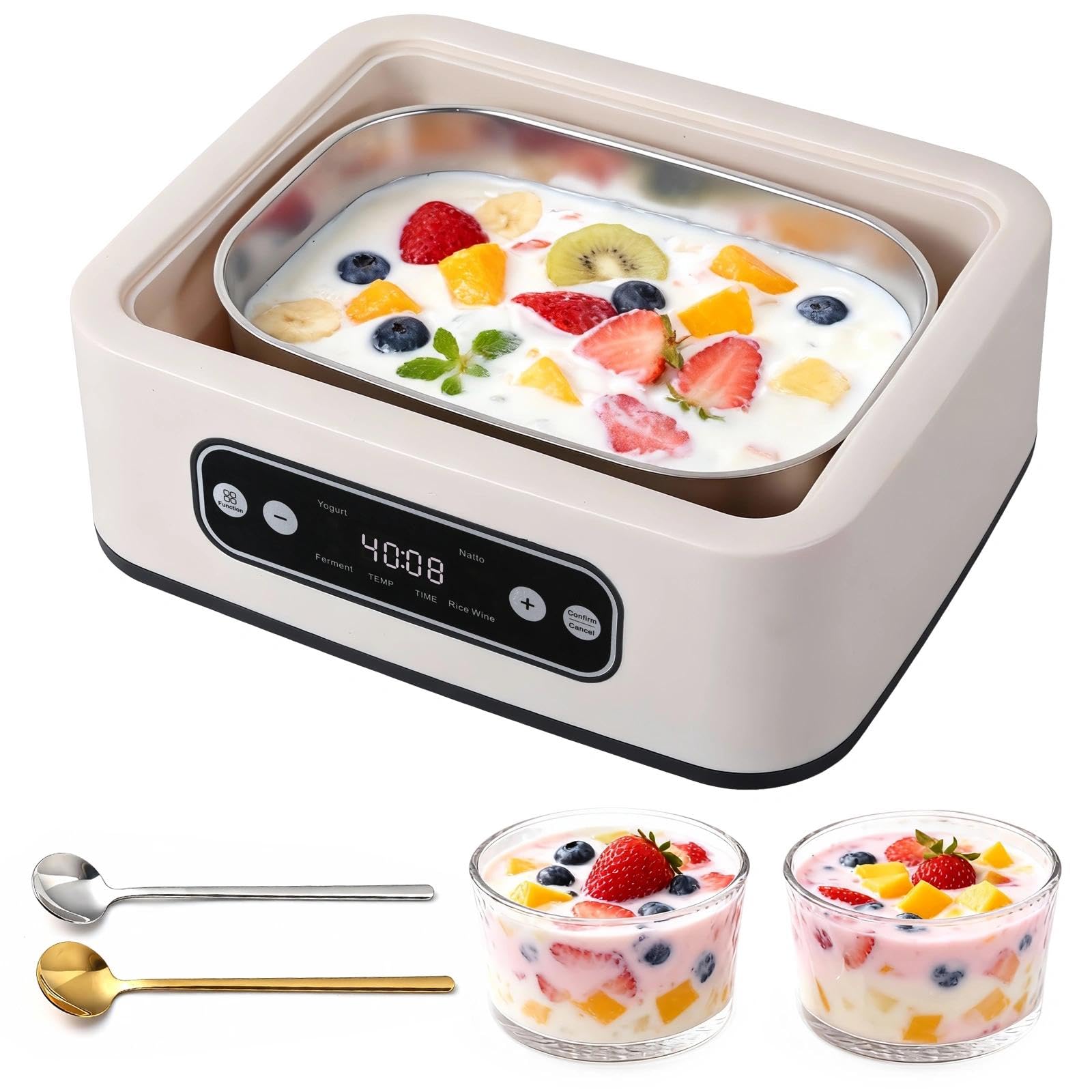 Kaaeiccr Yogurtera con pantalla digital y temporizador para yogur perfecto
