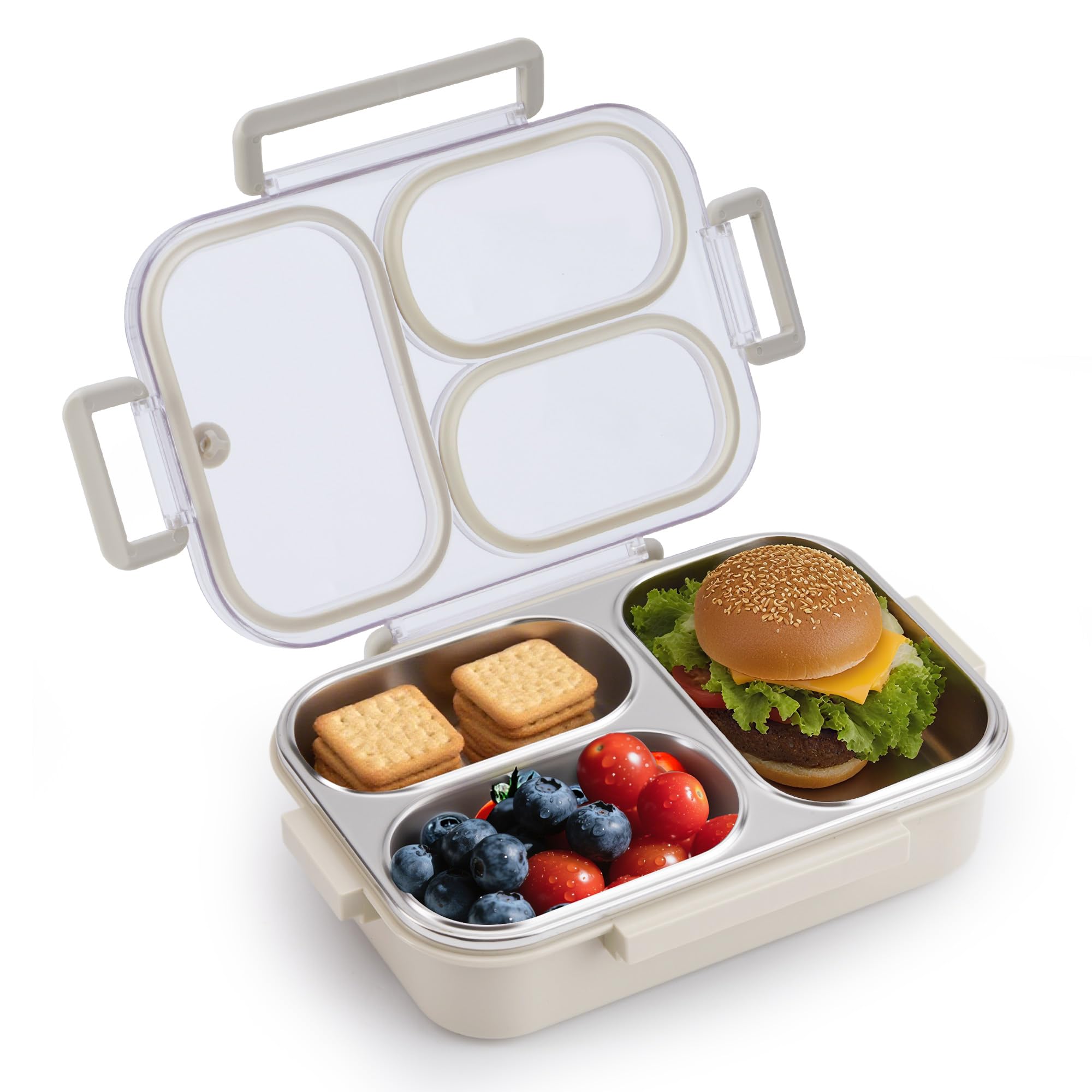 Kabbas-bento-caja-almuerzo-tres-compartimentos mantiene la comida separada para mayor frescura.