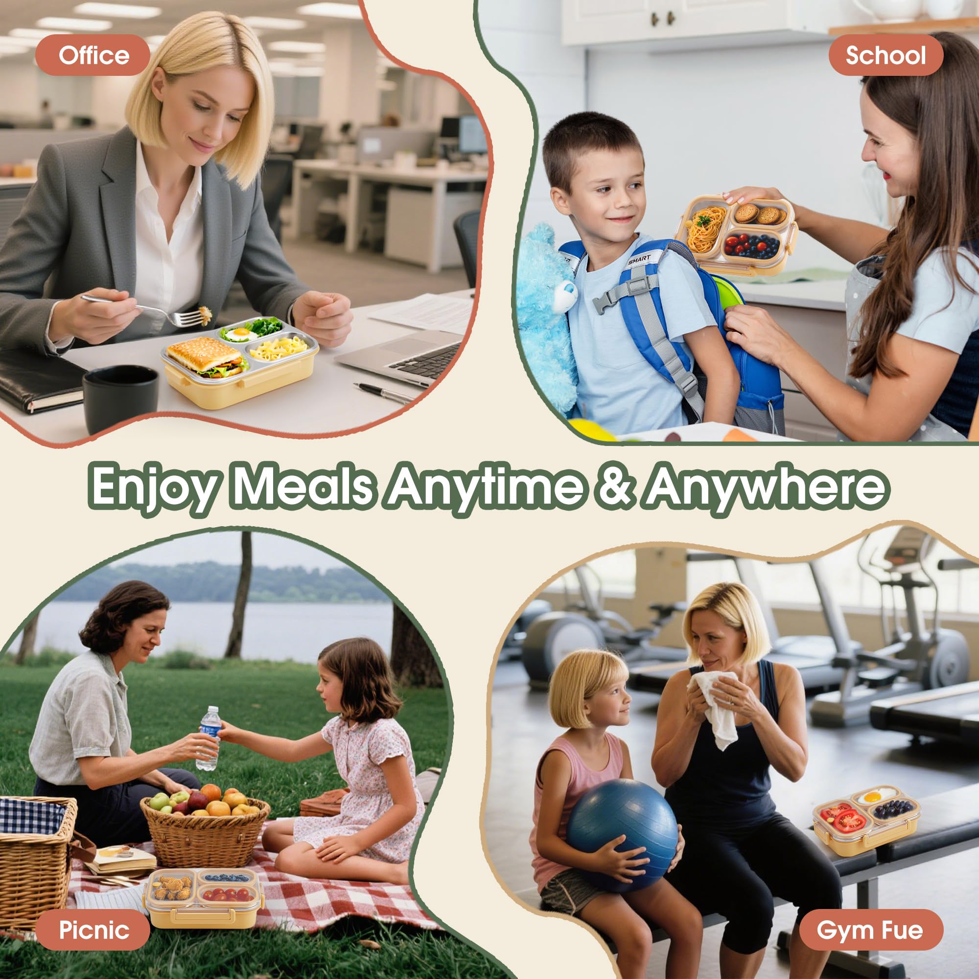 Kabbas lonchera de 25 oz ideal para niños y adultos con meriendas ligeras