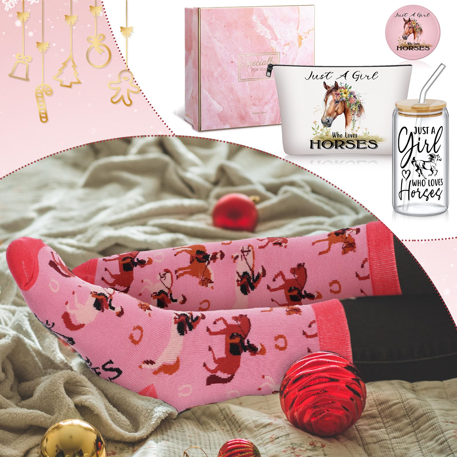 Set de regalo Kacctyen con tema caballo, ideal como detalle para amantes de los caballos.