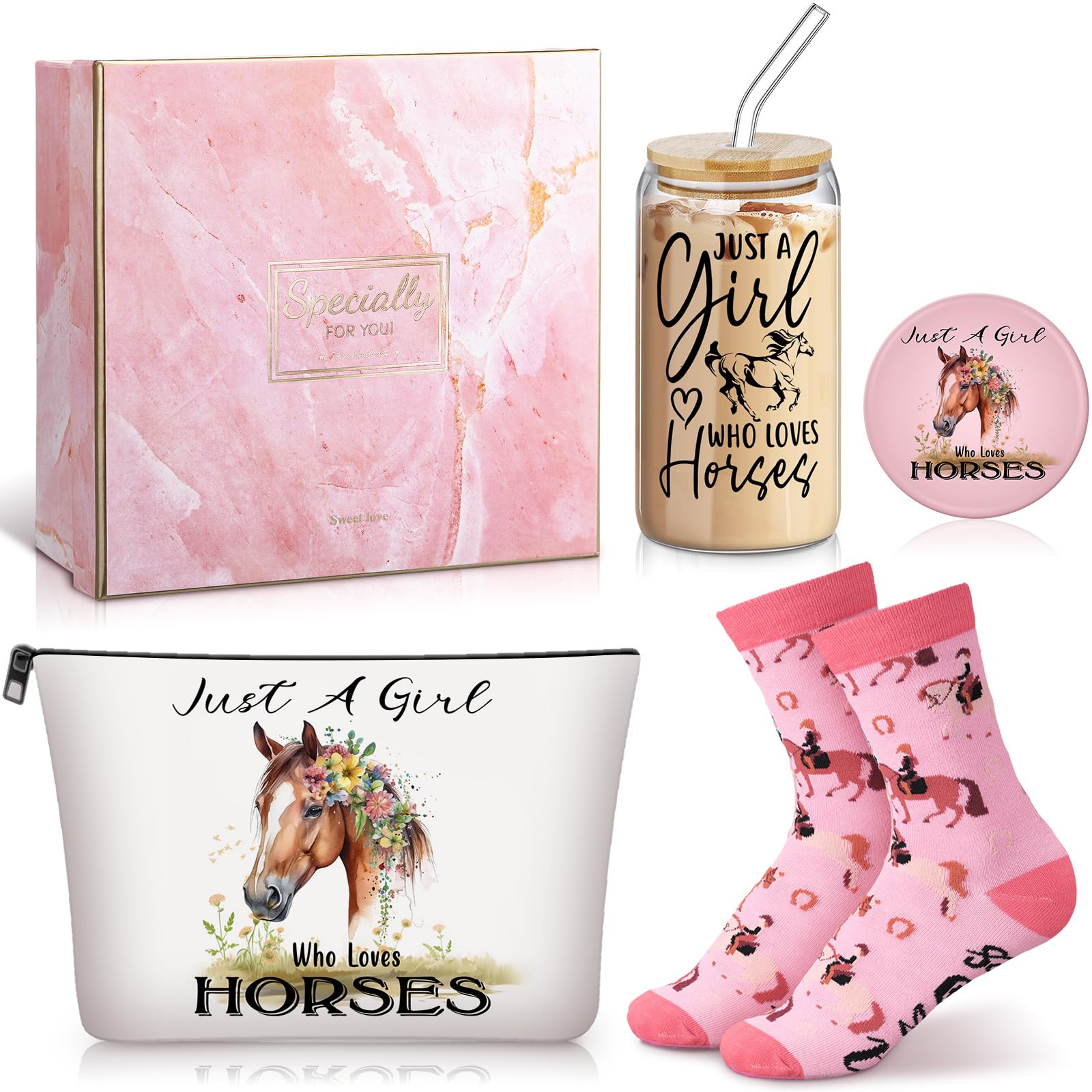 Taza de cristal Kacctyen con diseño de caballo, ideal para bebidas diarias.