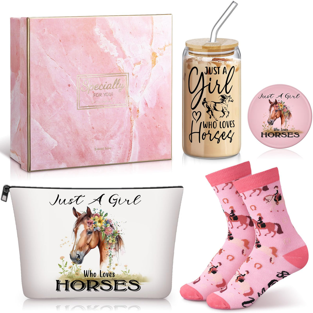 Taza de cristal Kacctyen con diseño de caballo, ideal para bebidas diarias.