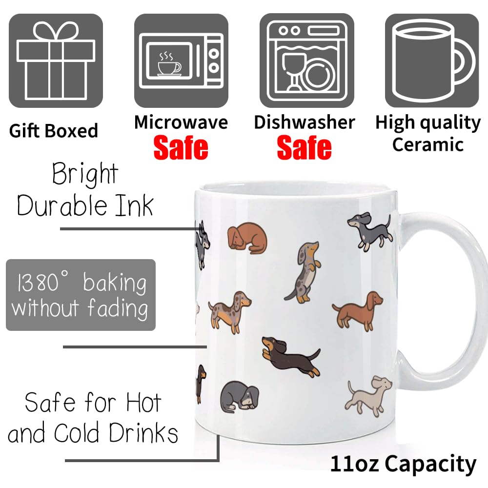 Taza dachshund-navidad de Kadiak, ideal como regalo festivo