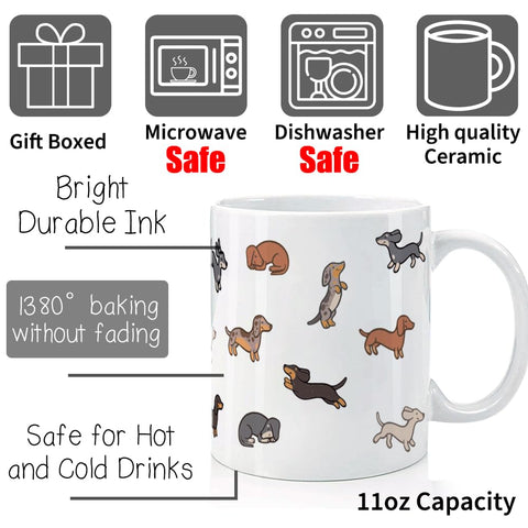 Taza dachshund-navidad de Kadiak, ideal como regalo festivo