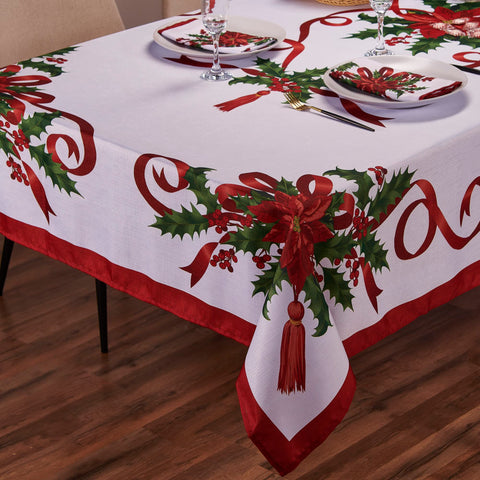 Kadut mantel resistente a manchas, evita preocupaciones durante comidas navideñas.