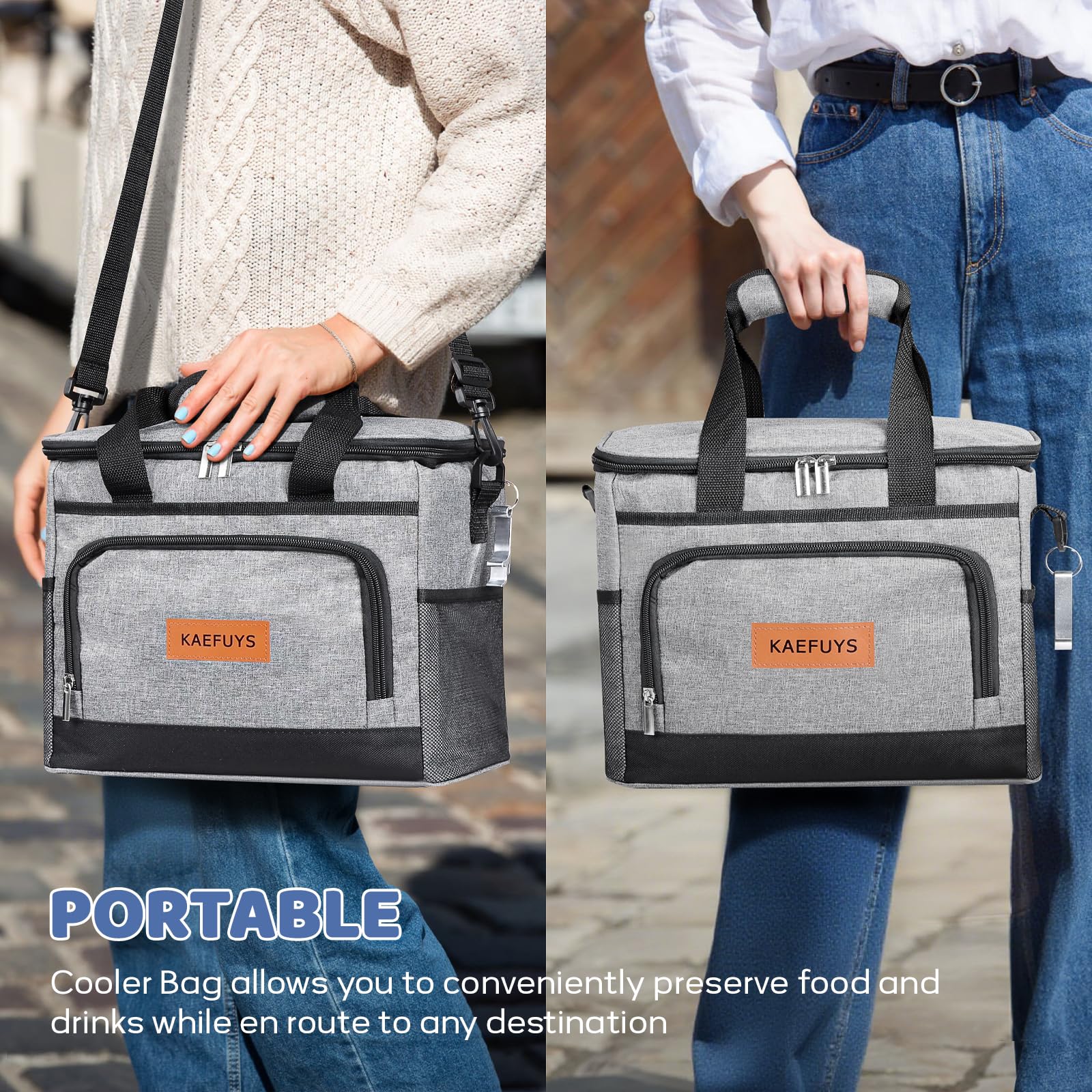 KAEFUYS bolsa termica 15L, material 600D Oxford resistente.