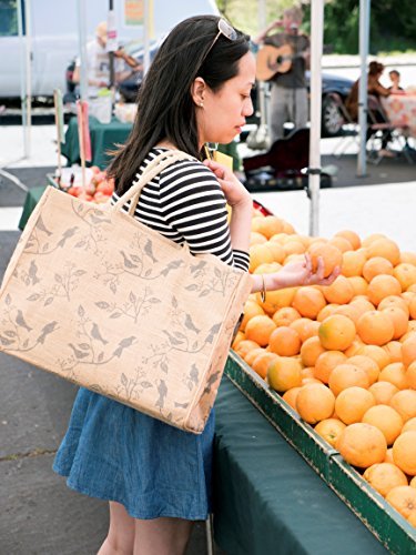 KAF Home bolsa de yute con asas reforzadas para carga estable en dia a dia