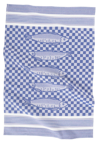 KAF Home Porto Jacquard, toalla de cocina sardinas, ideal para secar platos con alta absorbencia