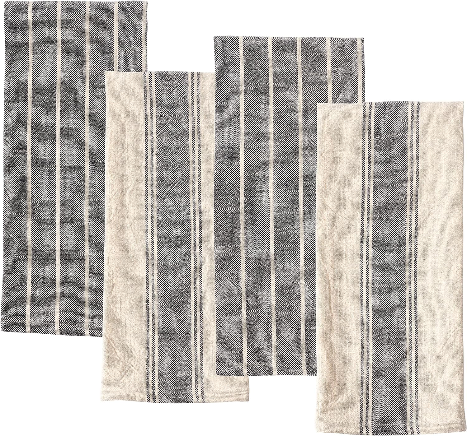 Toalla de cocina KAF Home negra con textura irregular para estilo rústico.