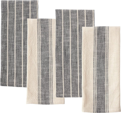 Toalla de cocina KAF Home negra con textura irregular para estilo rústico.