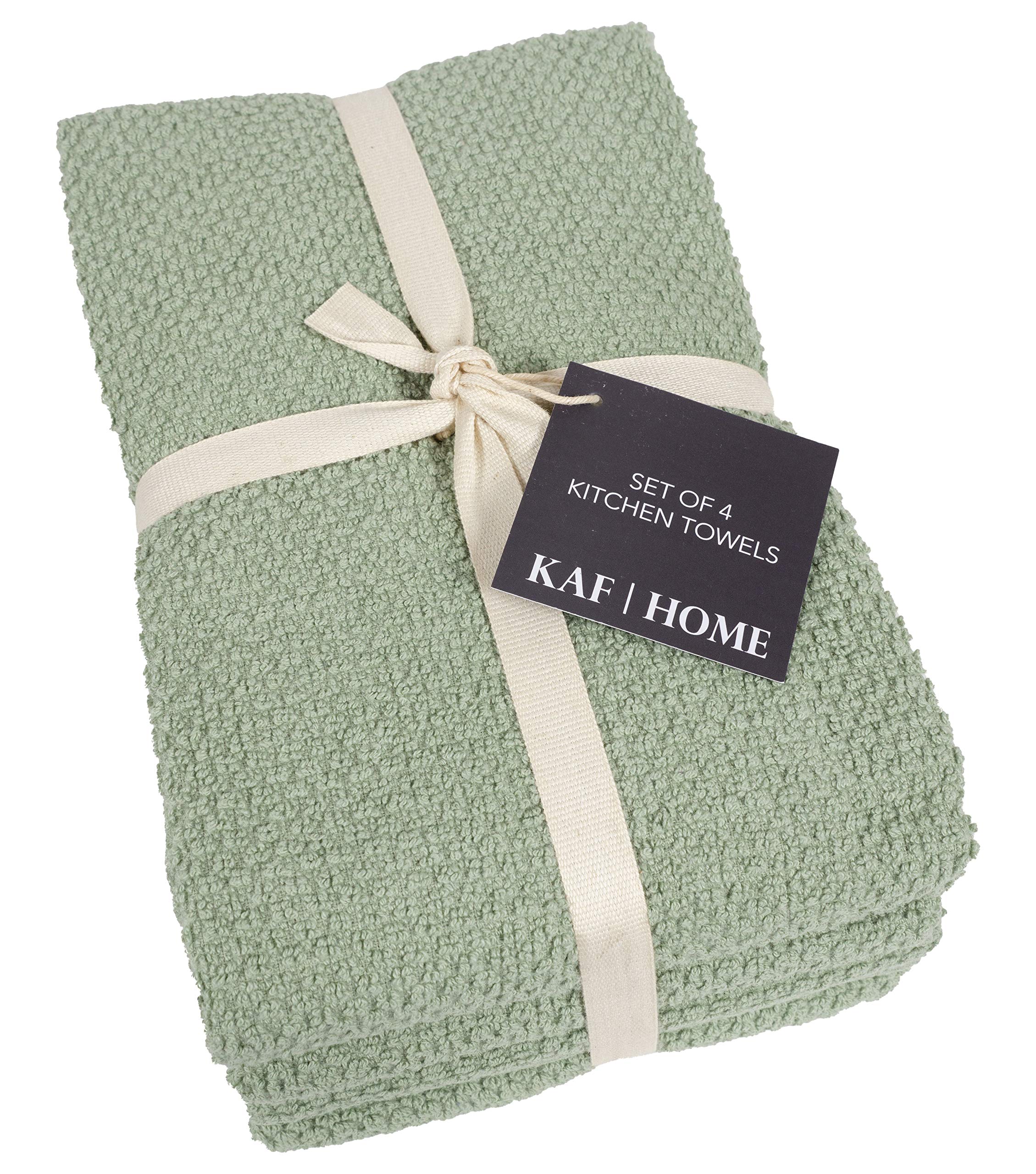 Toallas terry Deluxe Popcorn de KAF Home, duraderas para tareas diarias.