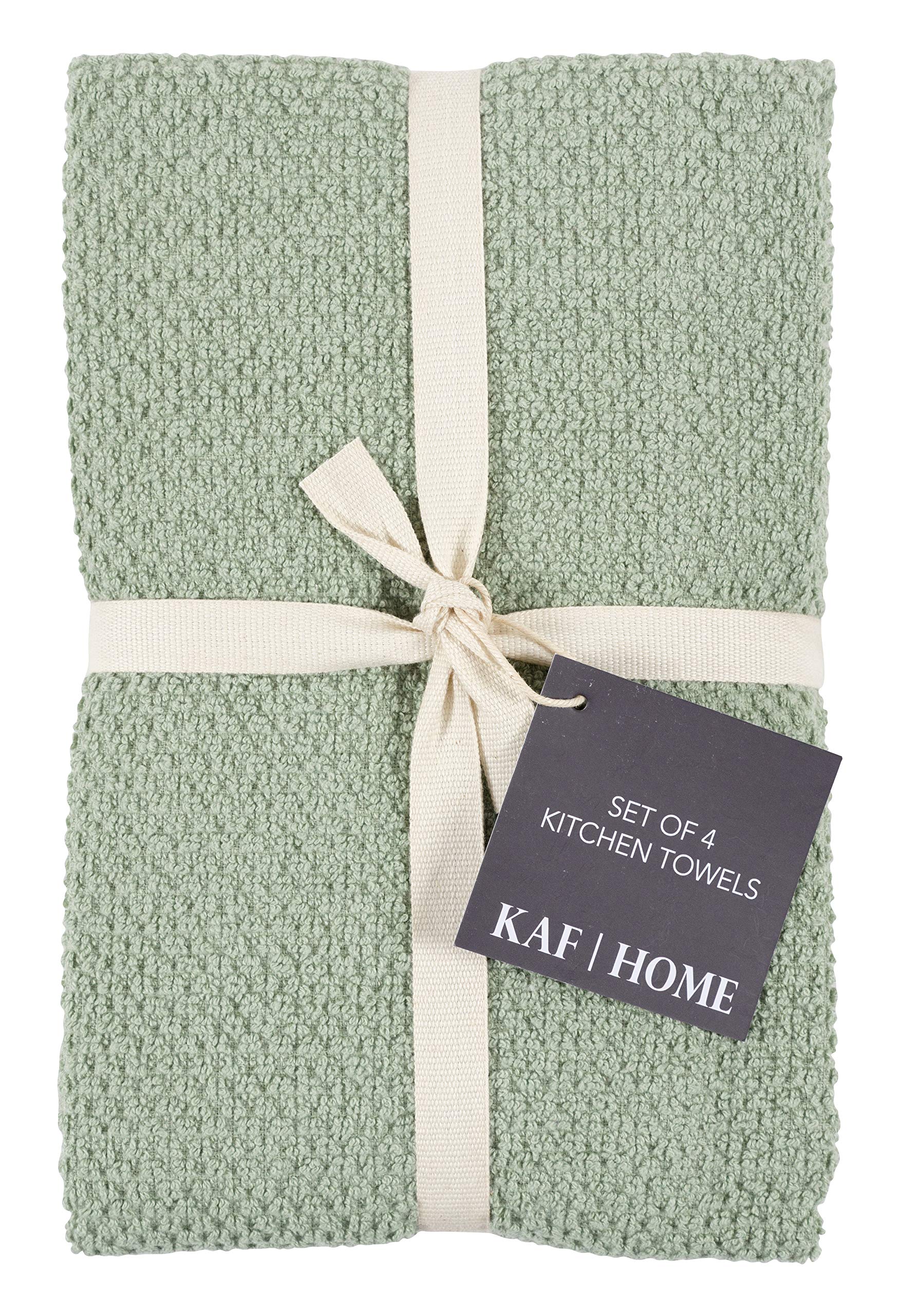 KAF Home toallas cocina terry, uso diario y cuidado sencillo, verde francés.