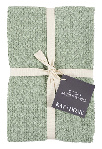 KAF Home toallas cocina terry, uso diario y cuidado sencillo, verde francés.