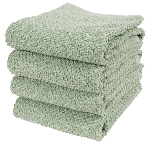 KAF Home toallas cocina terry Deluxe Popcorn, verde francés, absorbentes para derrames.
