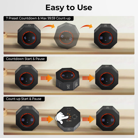Kaflin Reloj Pomodoro volumen ajustable en tres niveles para distintos entornos