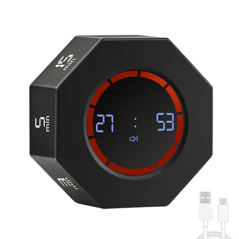 Kaflin Reloj Pomodoro con pantalla rotativa de 8 ángulos para estudio o cocina