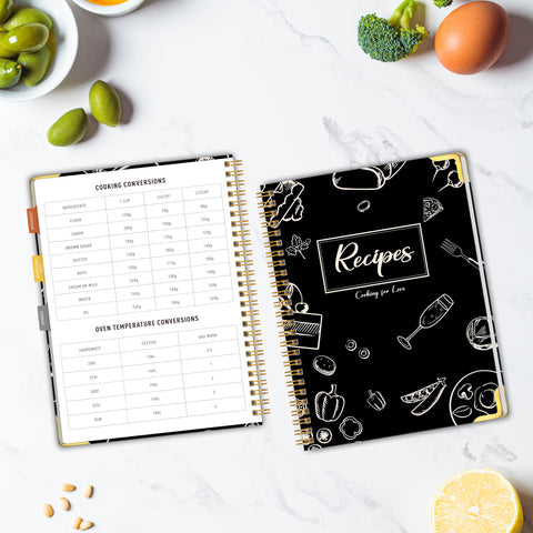 KAICN libro de recetas, márgenes amplios para anotar junto a cada plato.