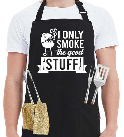Kaidouma delantal divertido humo bueno: ideal para cocinar con humor y protección.