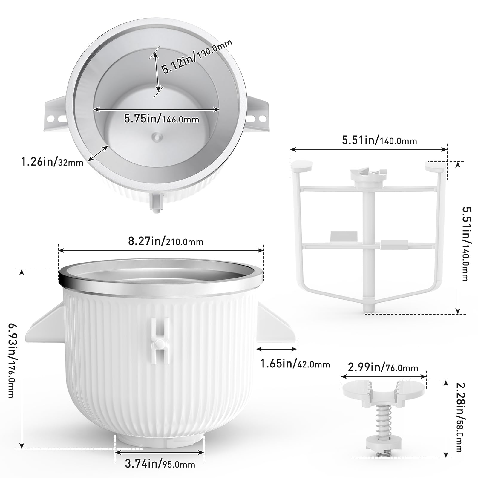 KainarDB1 tazón-congelacion-2qt, ideal para porciones familiares.