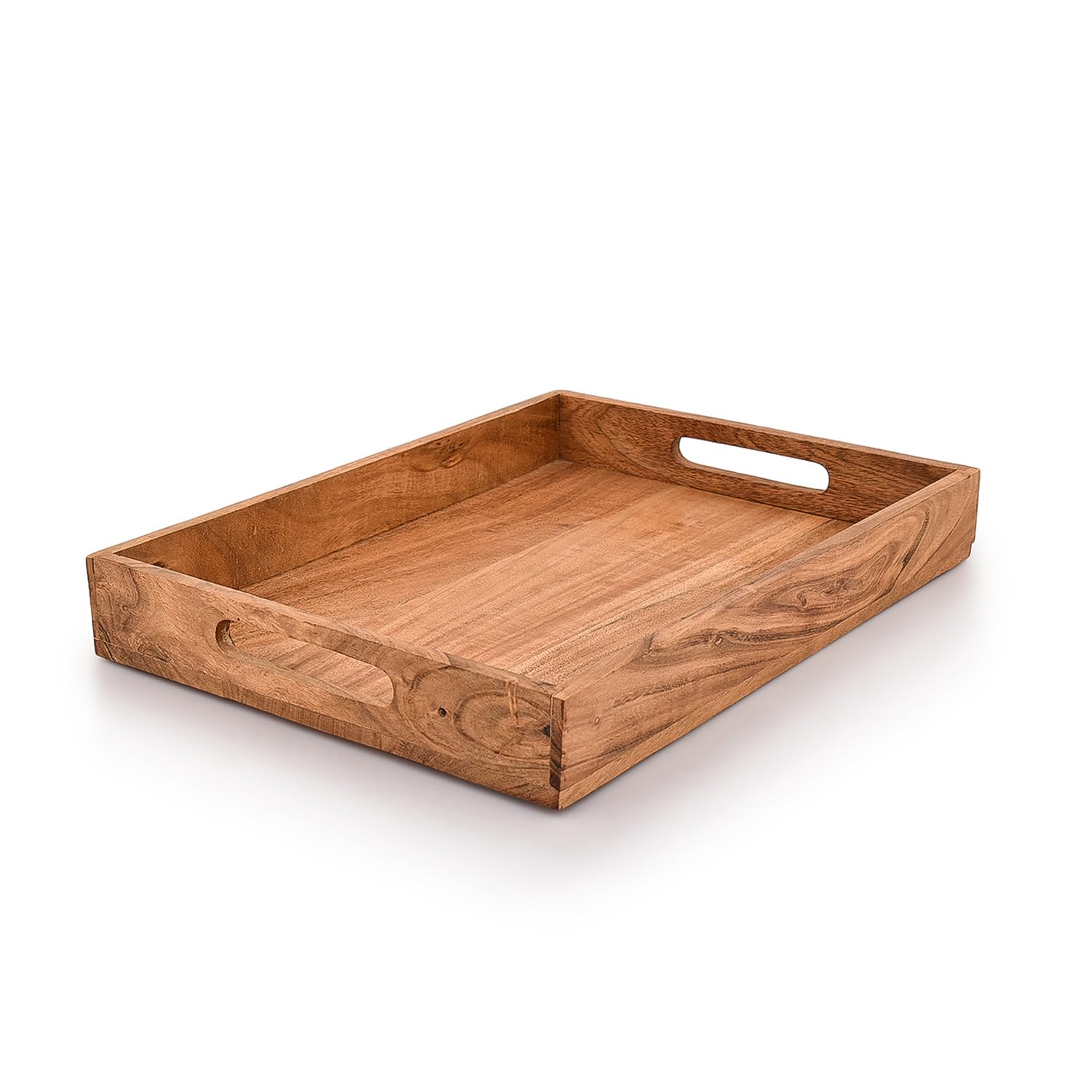 Bandeja rectangular Kaizen Casa en madera de acacia para servir desayunos con estilo.