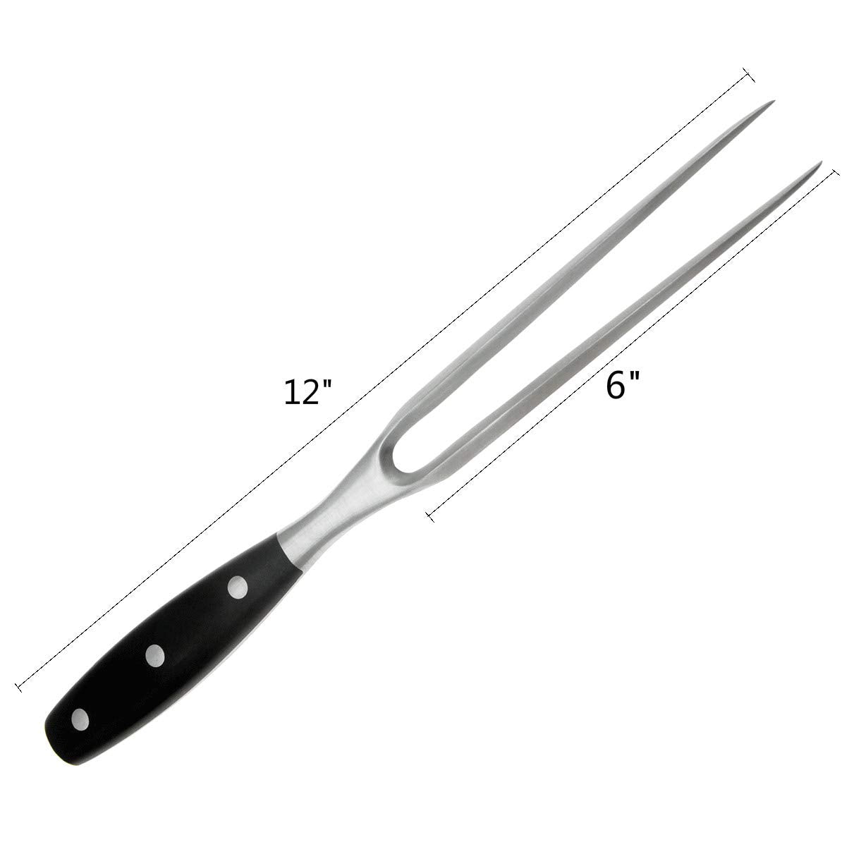 Kakamono tenedor para carne para asado 12 pulgadas, agarre seguro y cómodo.