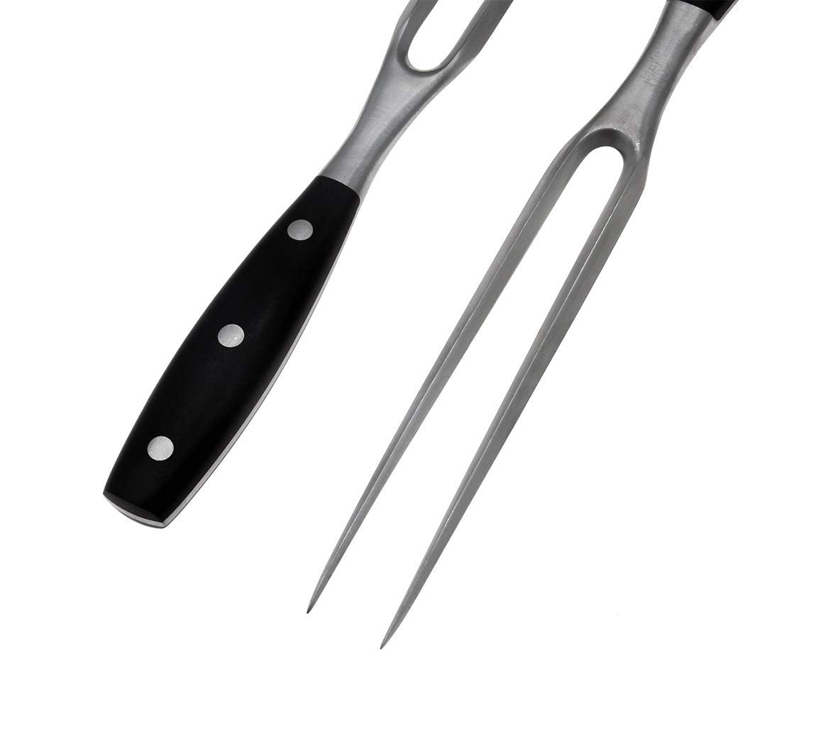 Kakamono tenedor de corte y servir facilita porciones en la mesa.
