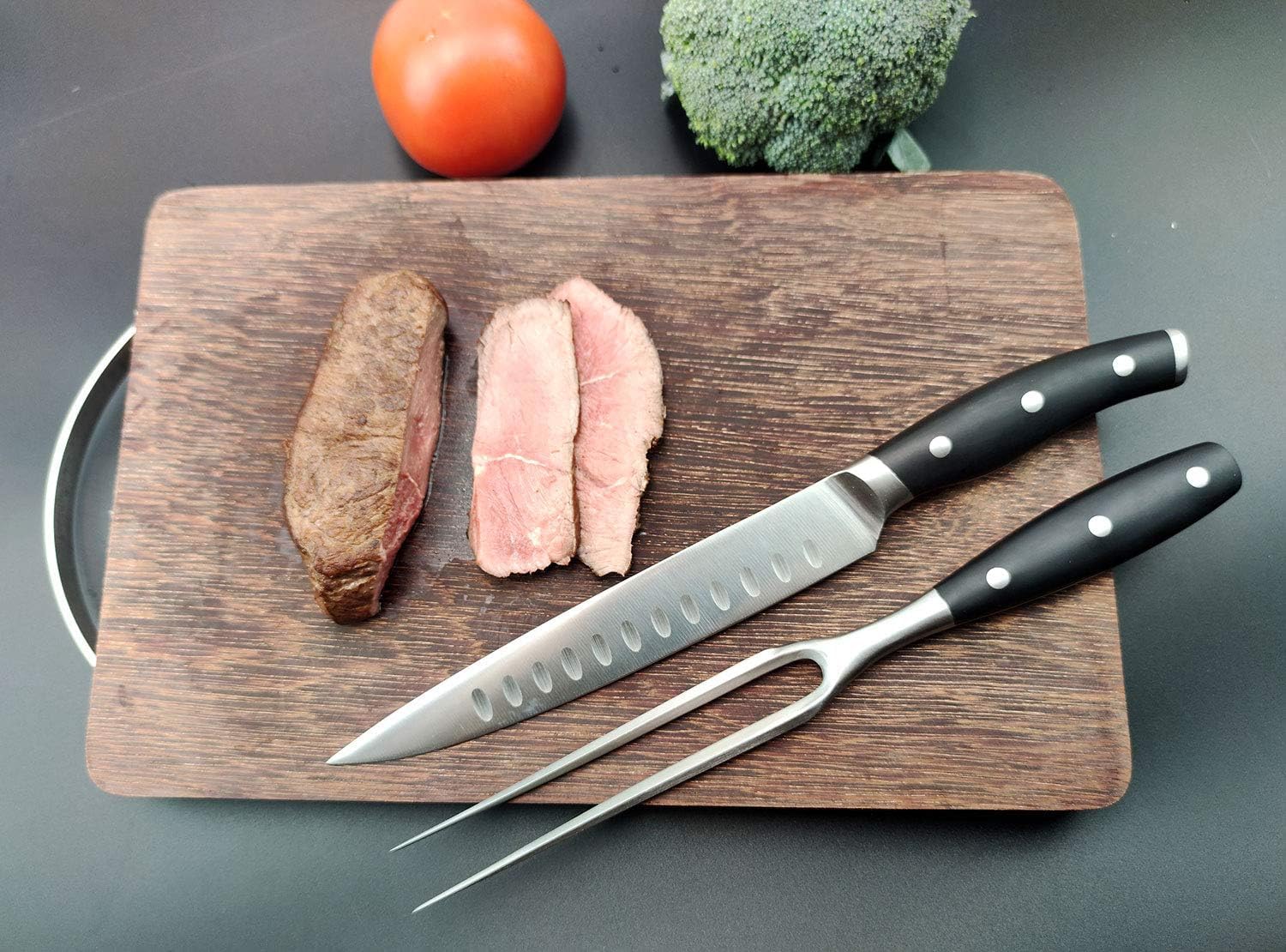 Kakamono tenedor duradero para cocina y parrilla, seguridad al manipular carne.