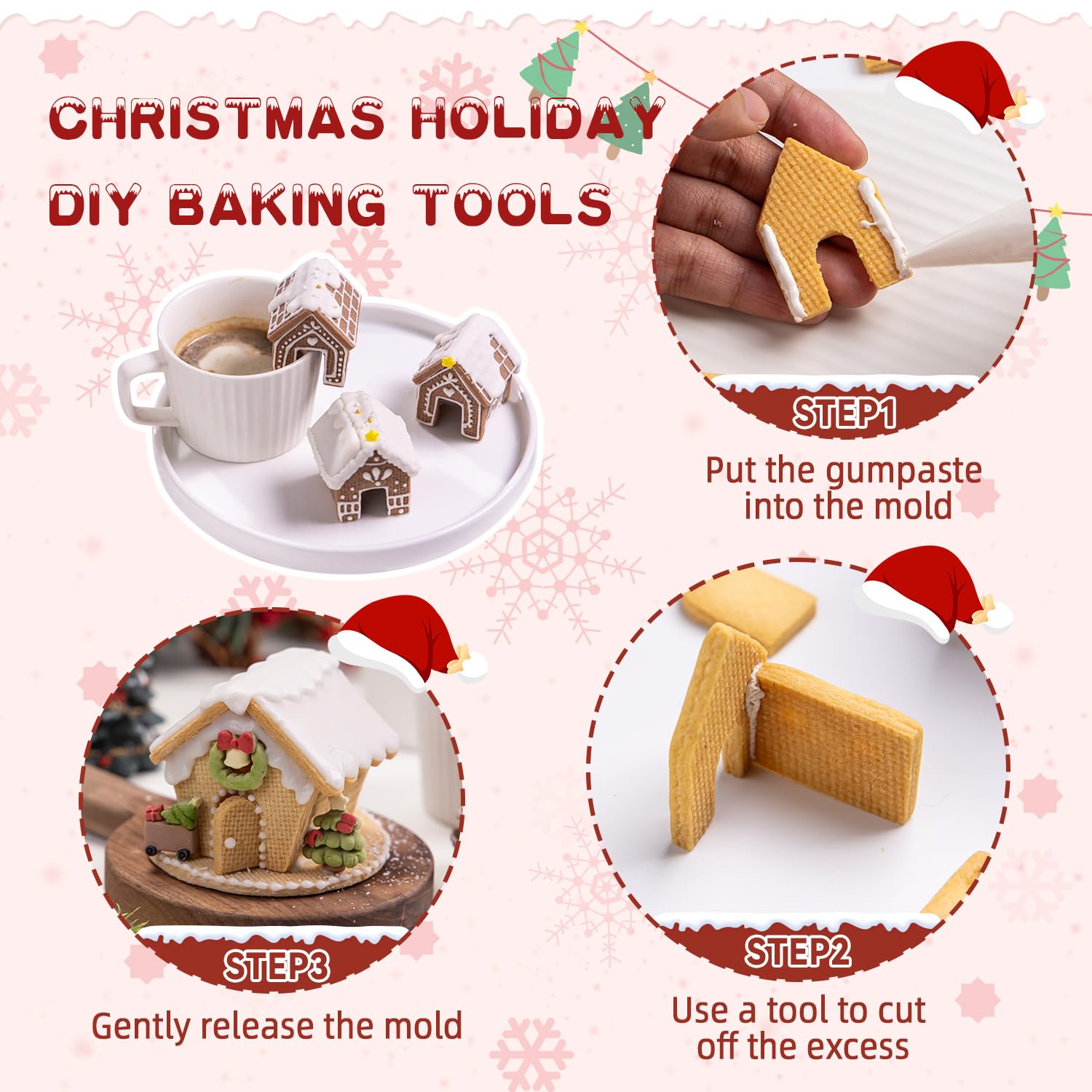Molde KALAIEN para casita de jengibre en repostería.
