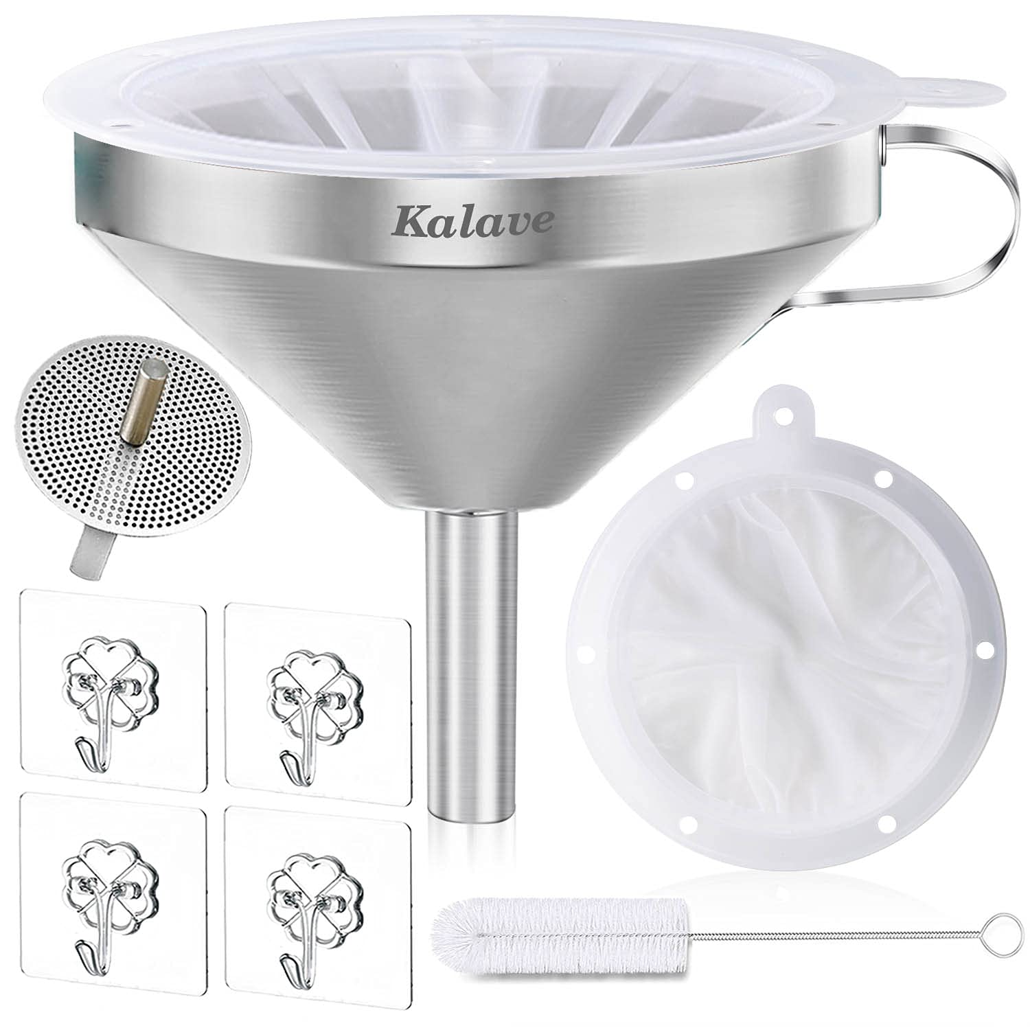 Kalave embudo de cocina en acero inoxidable, duradero y seguro para uso diario.