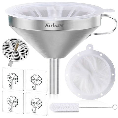 Kalave embudo de cocina en acero inoxidable, duradero y seguro para uso diario.