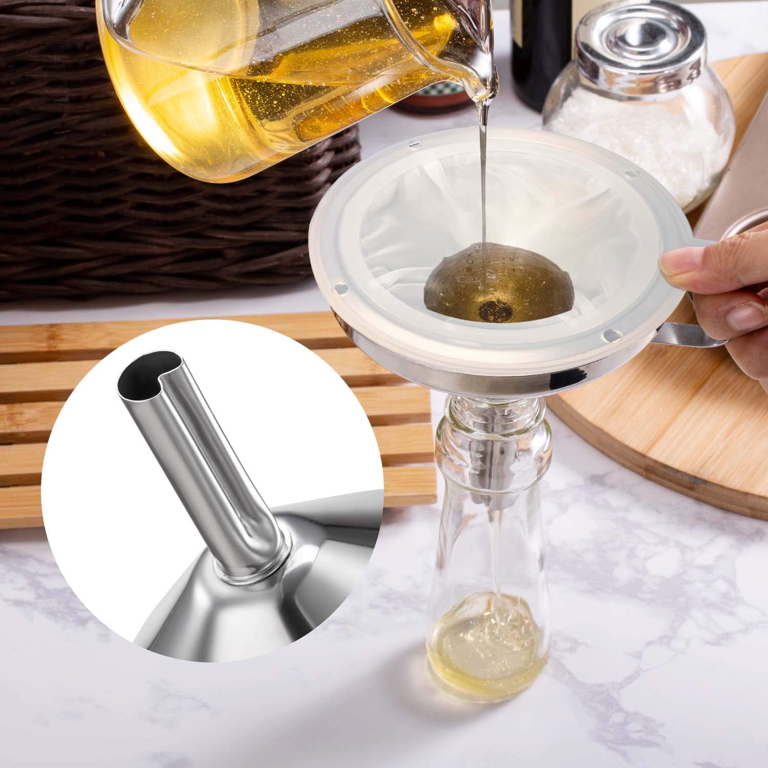 Kalave uso versátil para aceites, vinos y salsas, sin derrames.