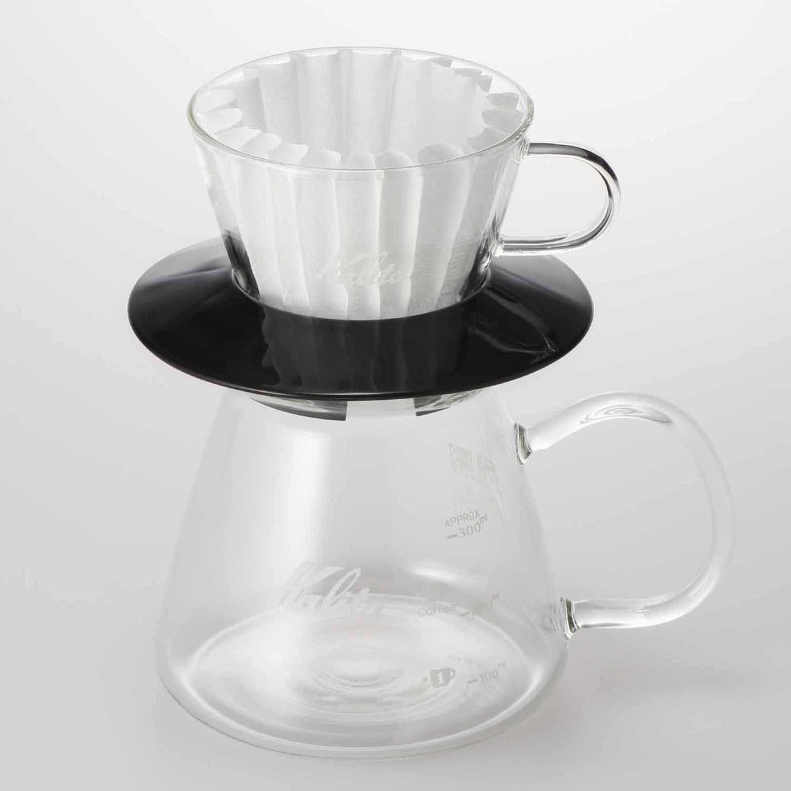 Kalita borde recto cristal, diseño limpio y manejo cómodo.