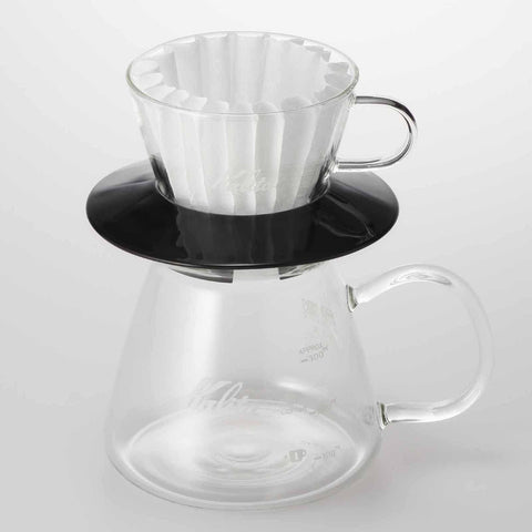 Kalita borde recto cristal, diseño limpio y manejo cómodo.