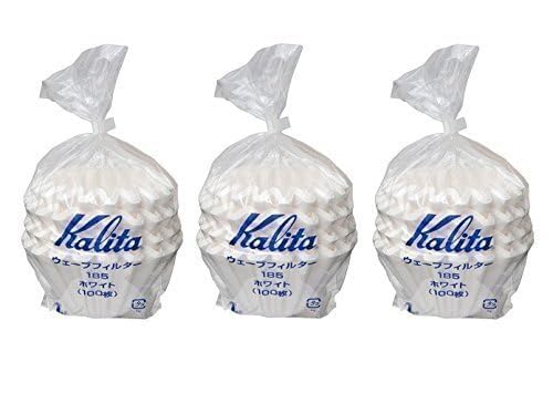 Kalita Filtro de Onda 185 blanco, juego de 3, importado de Japón, adecuado para 2-4 personas.