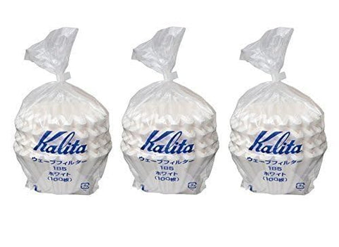 Kalita Filtro de Onda 185 blanco, juego de 3, importado de Japón, adecuado para 2-4 personas.