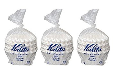 Kalita Filtro de Onda 185 para 2-4 personas, blanco, juego de 3; rendimiento estable.