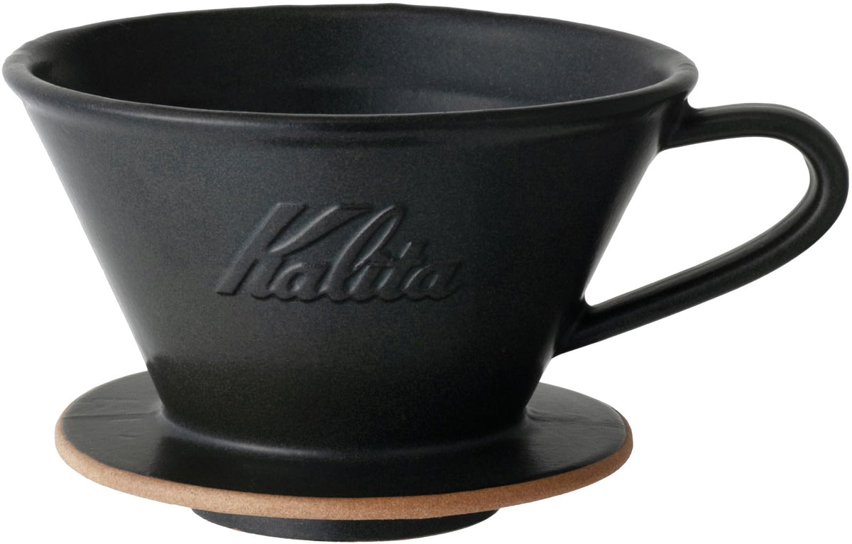 Kalita goteador Mino Ware en cerámica arena negro, ideal para 2-4 personas.